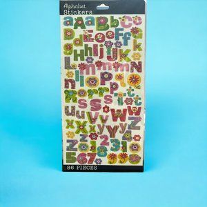 Wilton Alphabet Stickers Mini Floral 86 Pieces New Sealed